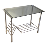 Glass and chrome coffee table 1970