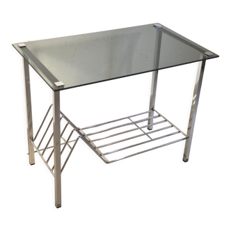 Glass and chrome coffee table 1970