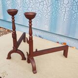 Pair of cast iron chenets