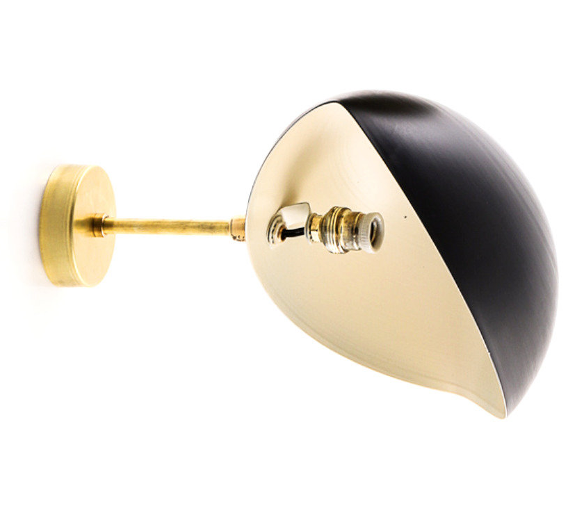 Pair wall lamps shell black