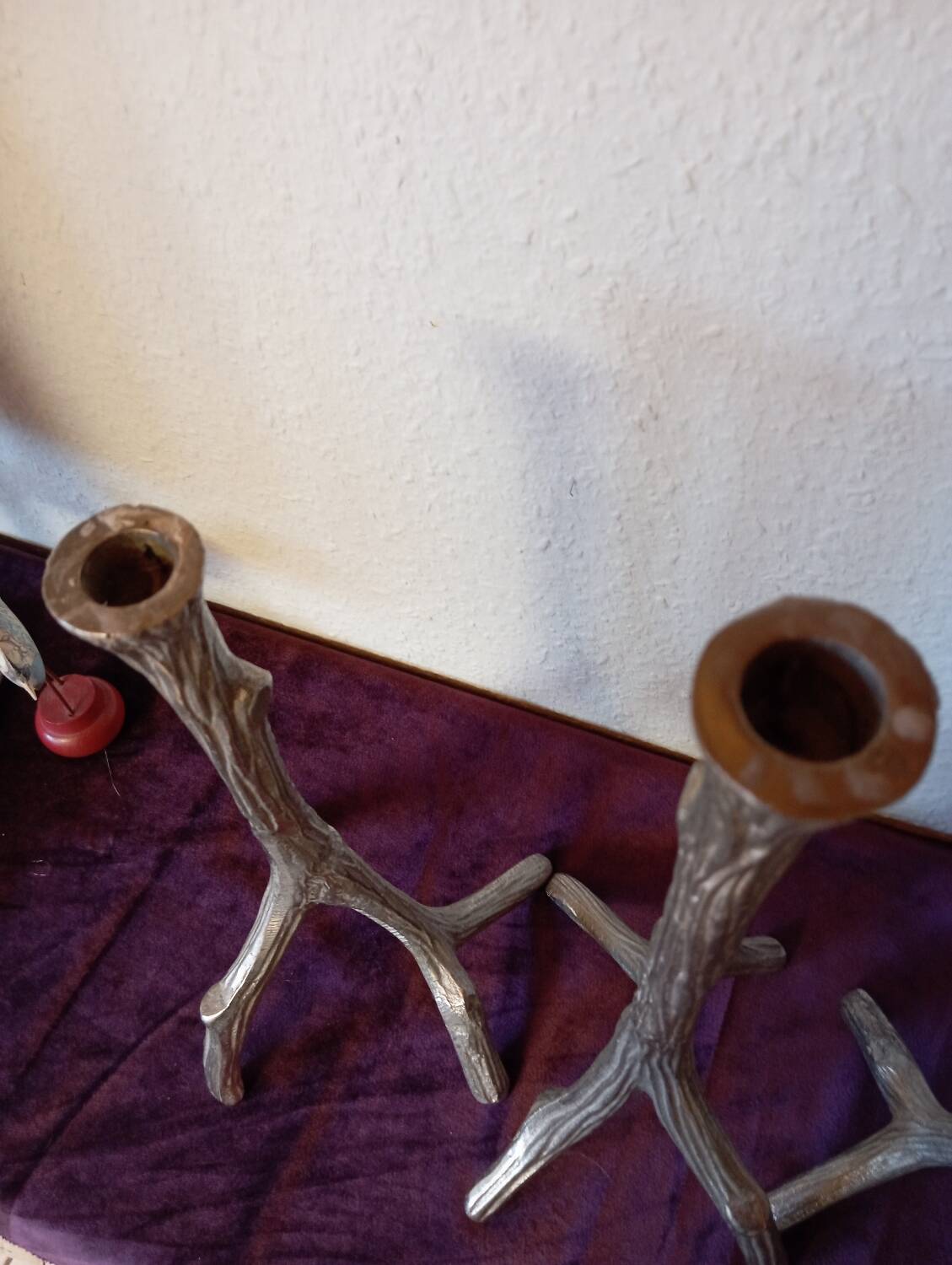 Brutalist "Tree" Candlestick in Cast Aluminum, 1970s