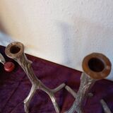 Brutalist "Tree" Candlestick in Cast Aluminum, 1970s