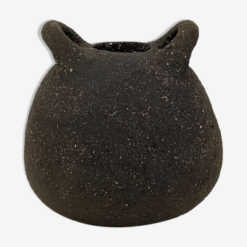 Vase "Bouboulita" en grès noir