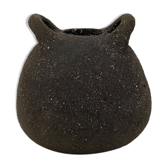 Vase "Bouboulita" en grès noir