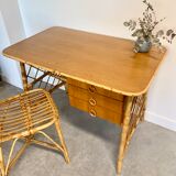 Louis Sognot rattan desk
