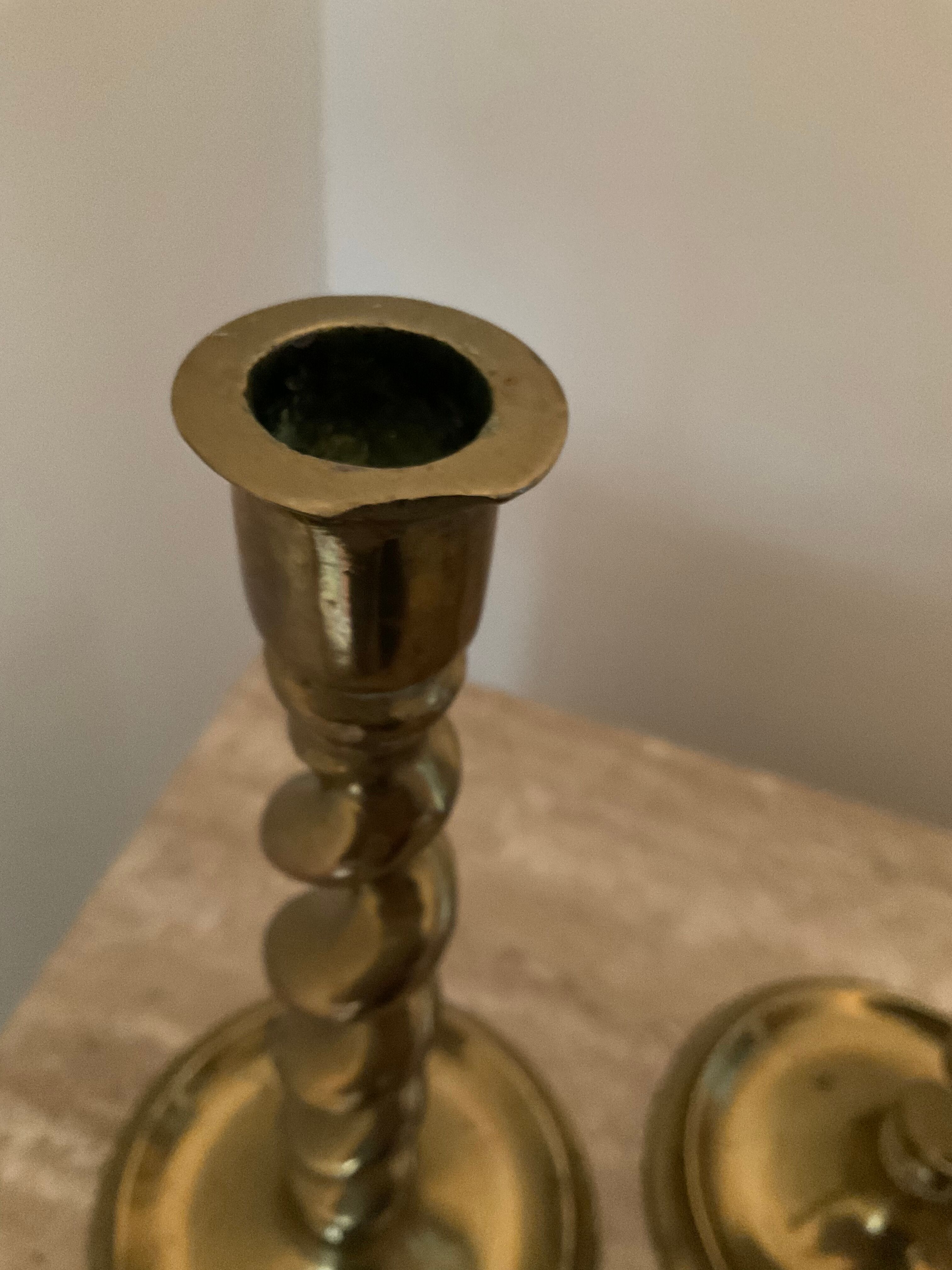Pair of bronze torch candlesticks 1900