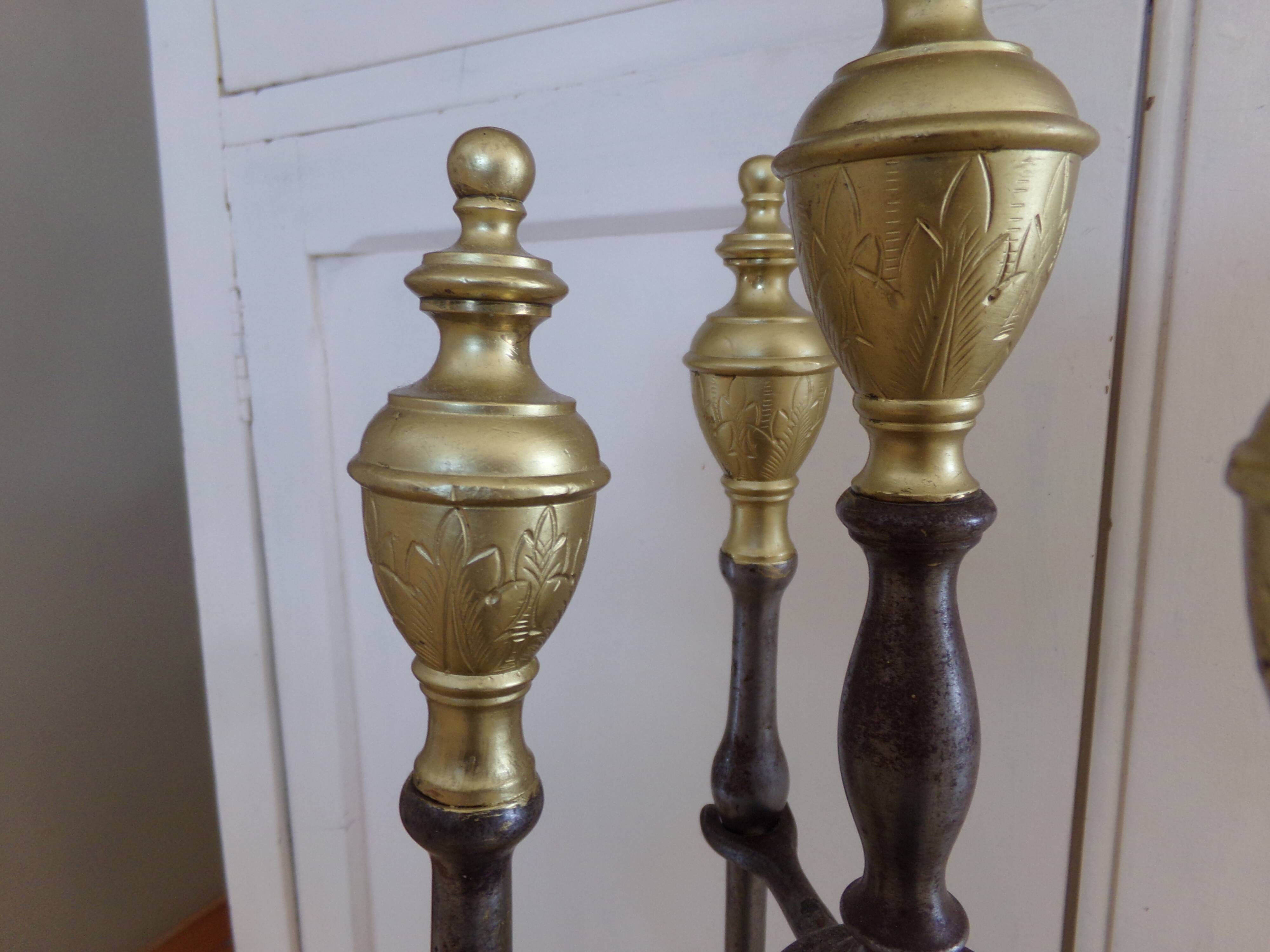 Cast iron chimney servant and brass