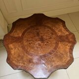 Marquetry pedestal table from the end of the 19th century