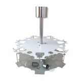 Glass chandelier by Doria Leuchten 1960s mid century lamp, vintage interior.