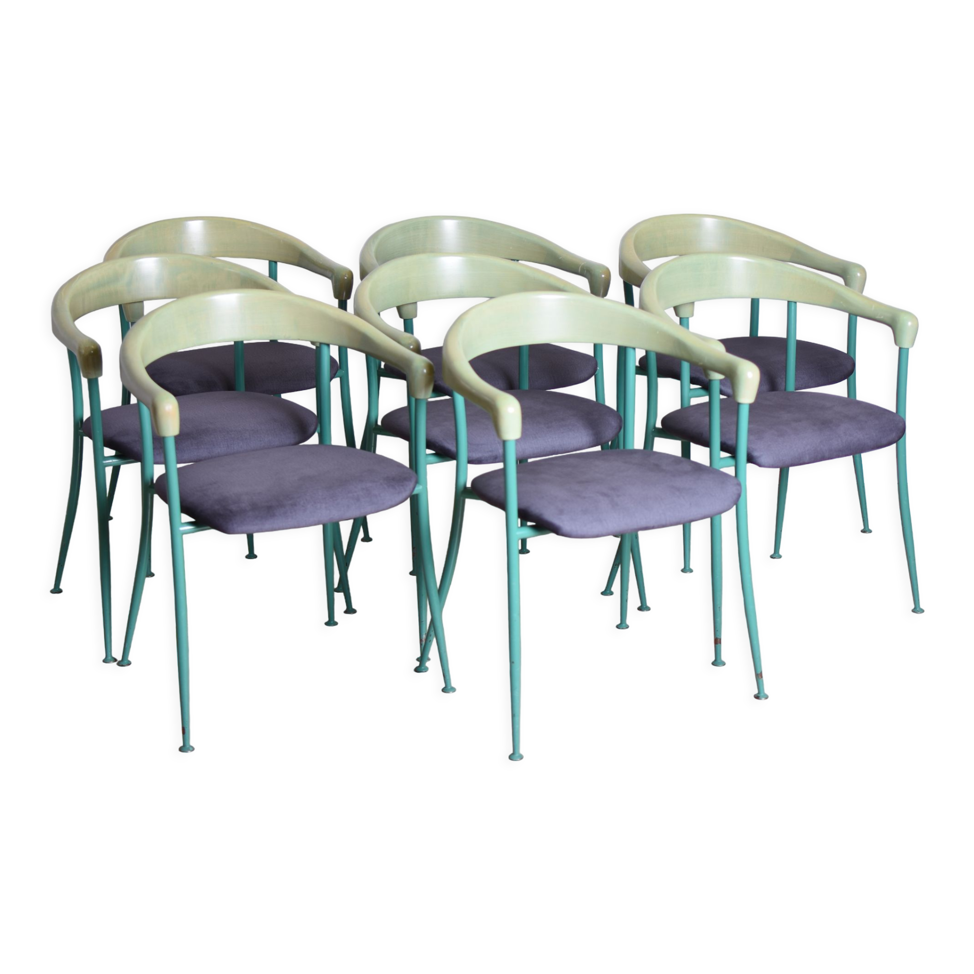 Set of 8 chairs, 1980s