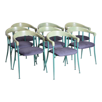 Set of 8 chairs, 1980s