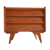 Commode vintage trois tiroirs pied compas