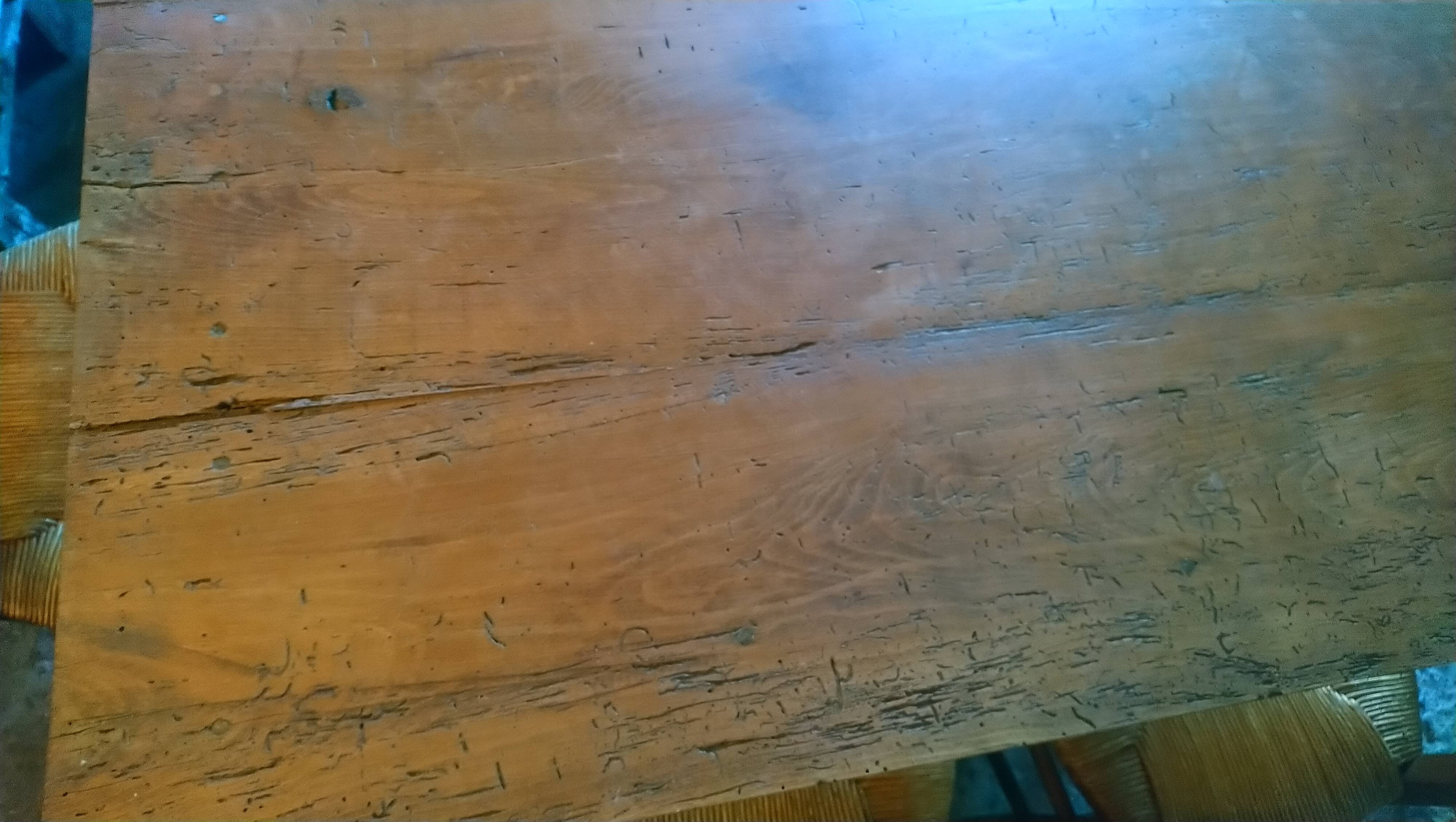 Tapered leg table, fir and beech