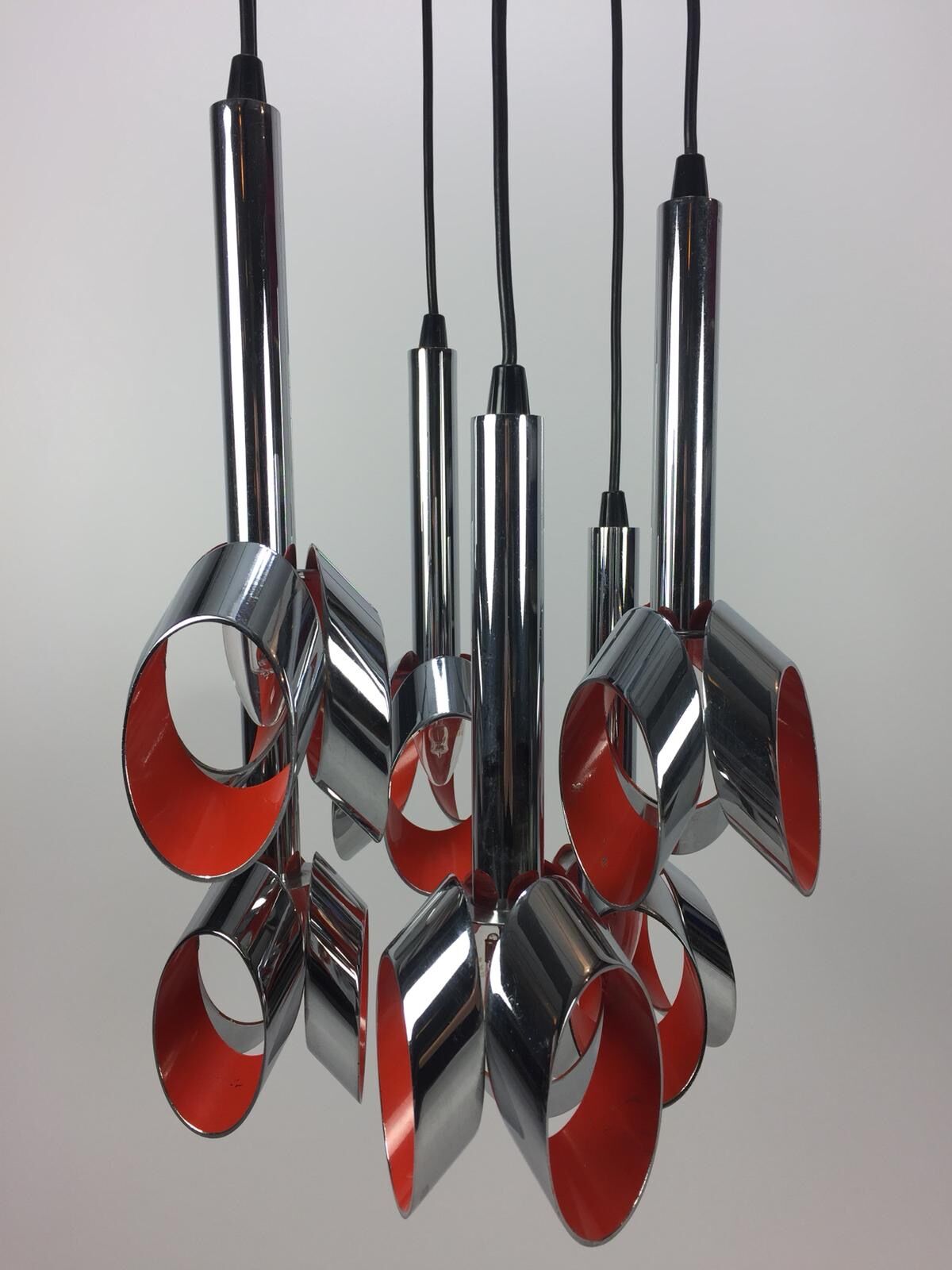 Chromed Metal Ceiling Lamp by RAAK, Amsterdam, 1960's