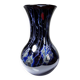 Large vintage purple art glass vase with silver glitter inclusions.