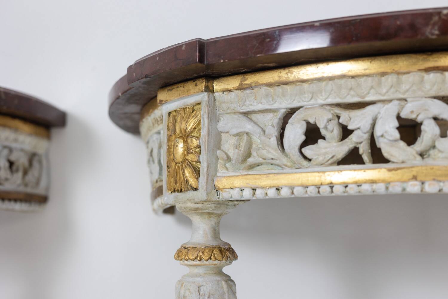 Malot. Pair of lacquered consoles from the Louis XVI period. Circa 1780.