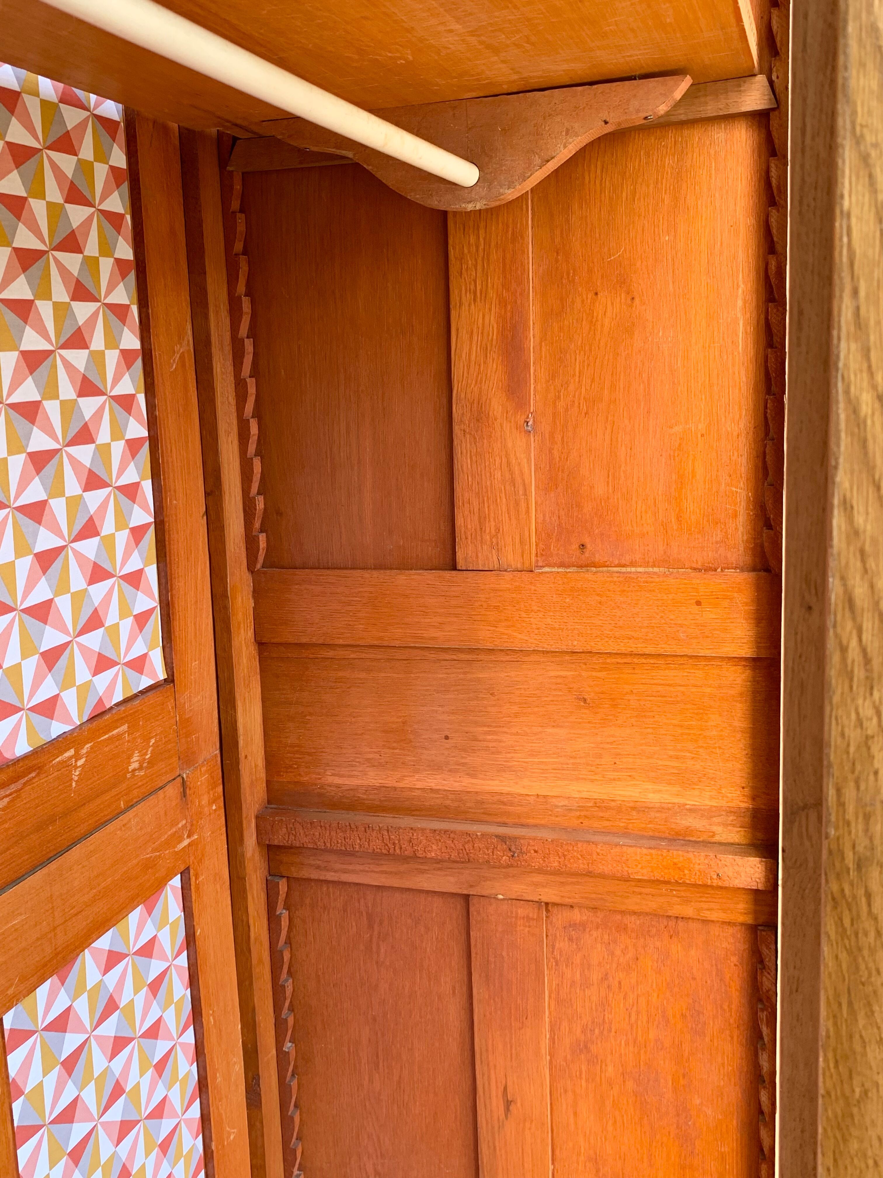 Armoire parisienne art déco chêne massif brut