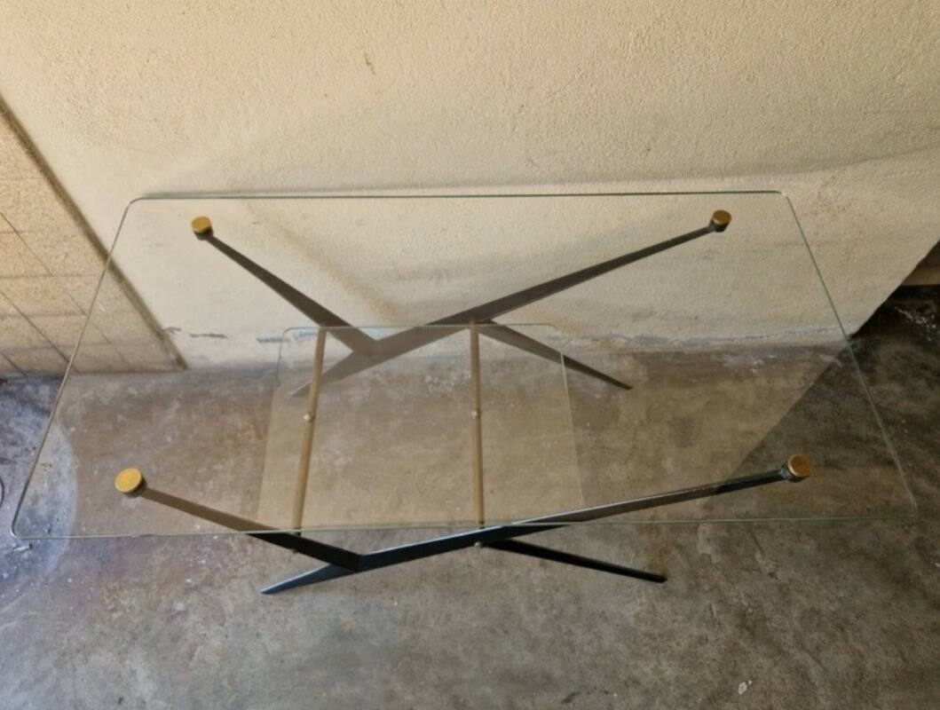 Angelo Ostuni - Coffee table with double glass top - Design 1950