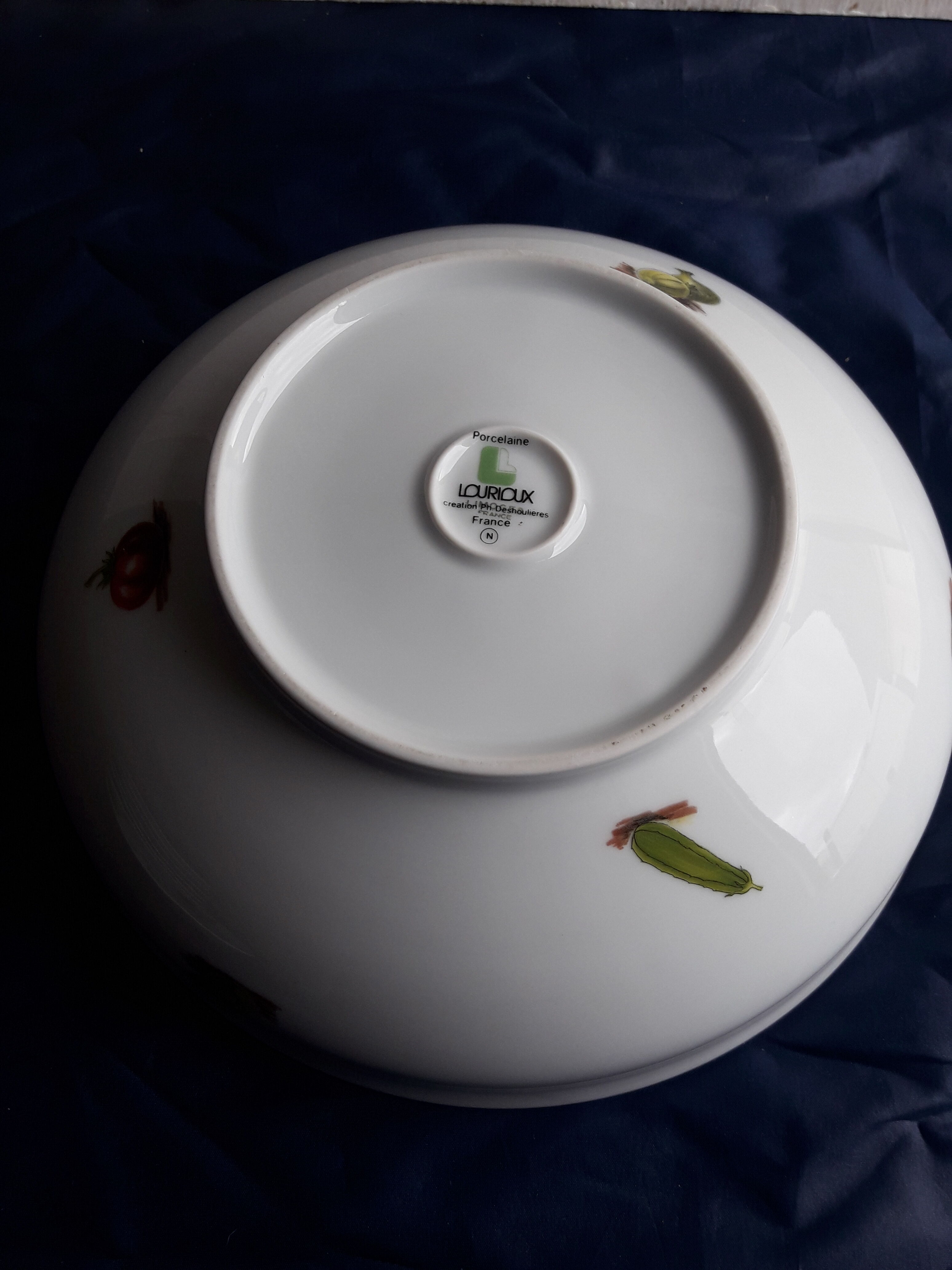 Lourioux porcelain raclette service created by Philippe Deshoulières