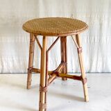 Rattan and cane stool - mid-20th century