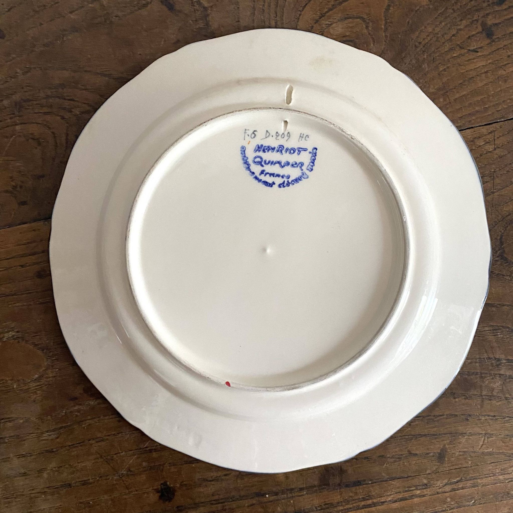 Henriot Quimper decorative plate with flowers