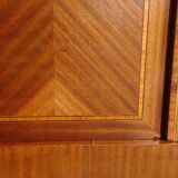 Louis XVI armoire with marquetry and gilded bronze