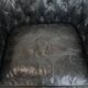 Black cowhide leather chesterfield armchair