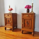 Pair of solid oak bedside tables 1920
