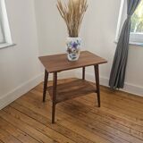 Vintage side table with double top in Scandinavian style.