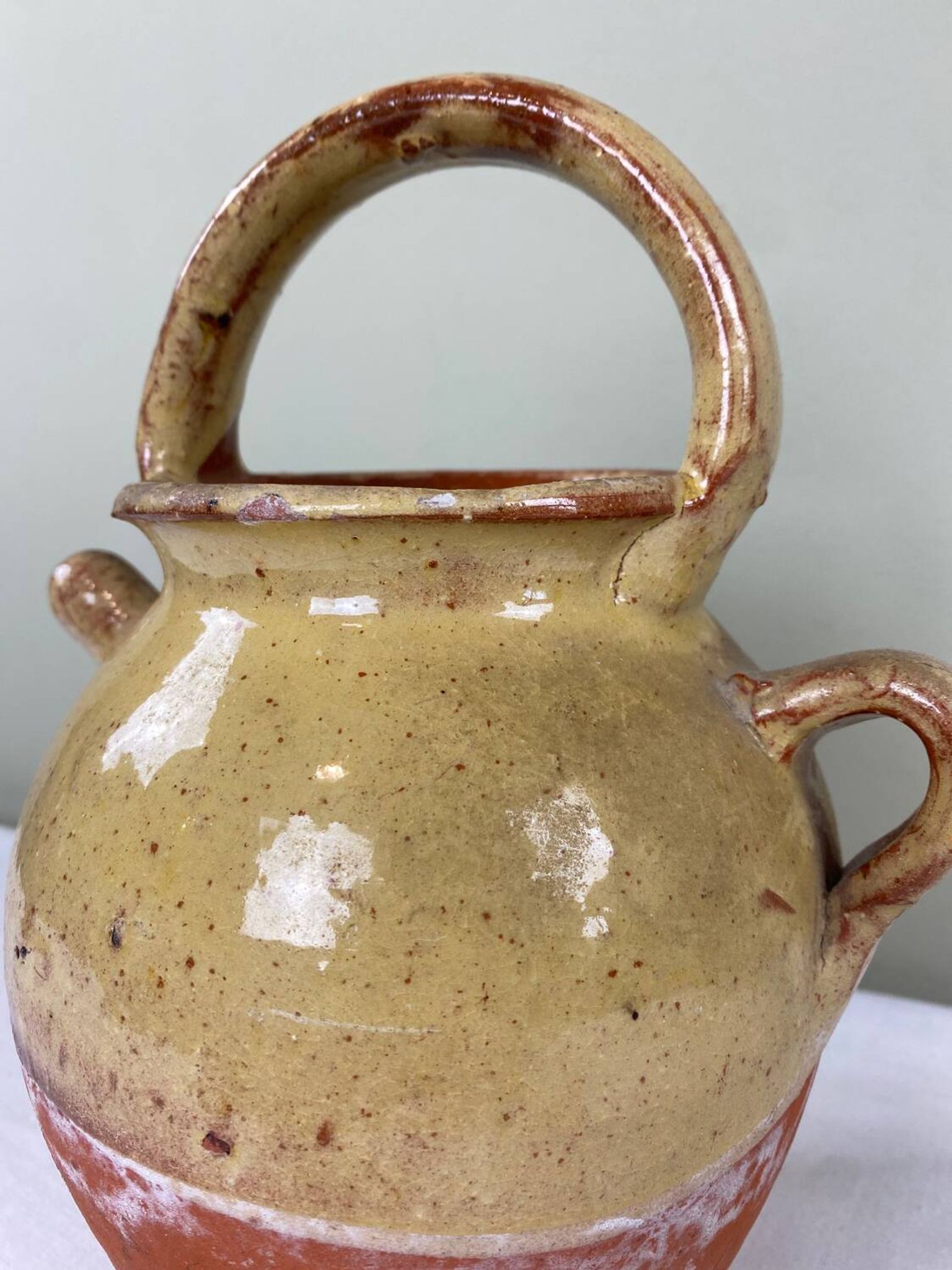 Glazed terracotta jug