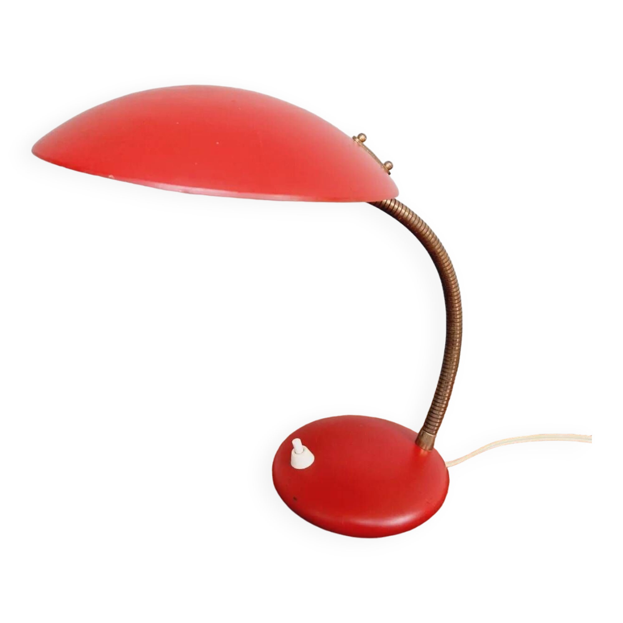 Articulated lamp in red lacquered metal, 1960s