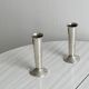 Pair of silver-plated flower vases