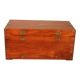 19th-century camphor wood marine chest with double locks and tray in