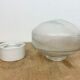 Plafonnier vintage en porcelaine blanche avec verre dépoli, années 1970