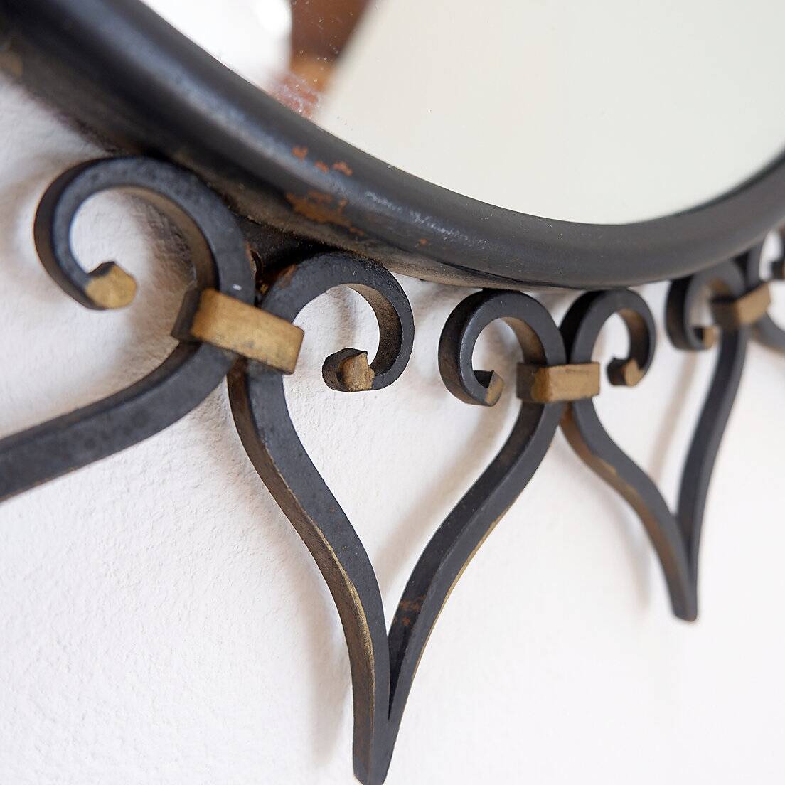 Vintage Black metal sun mirror