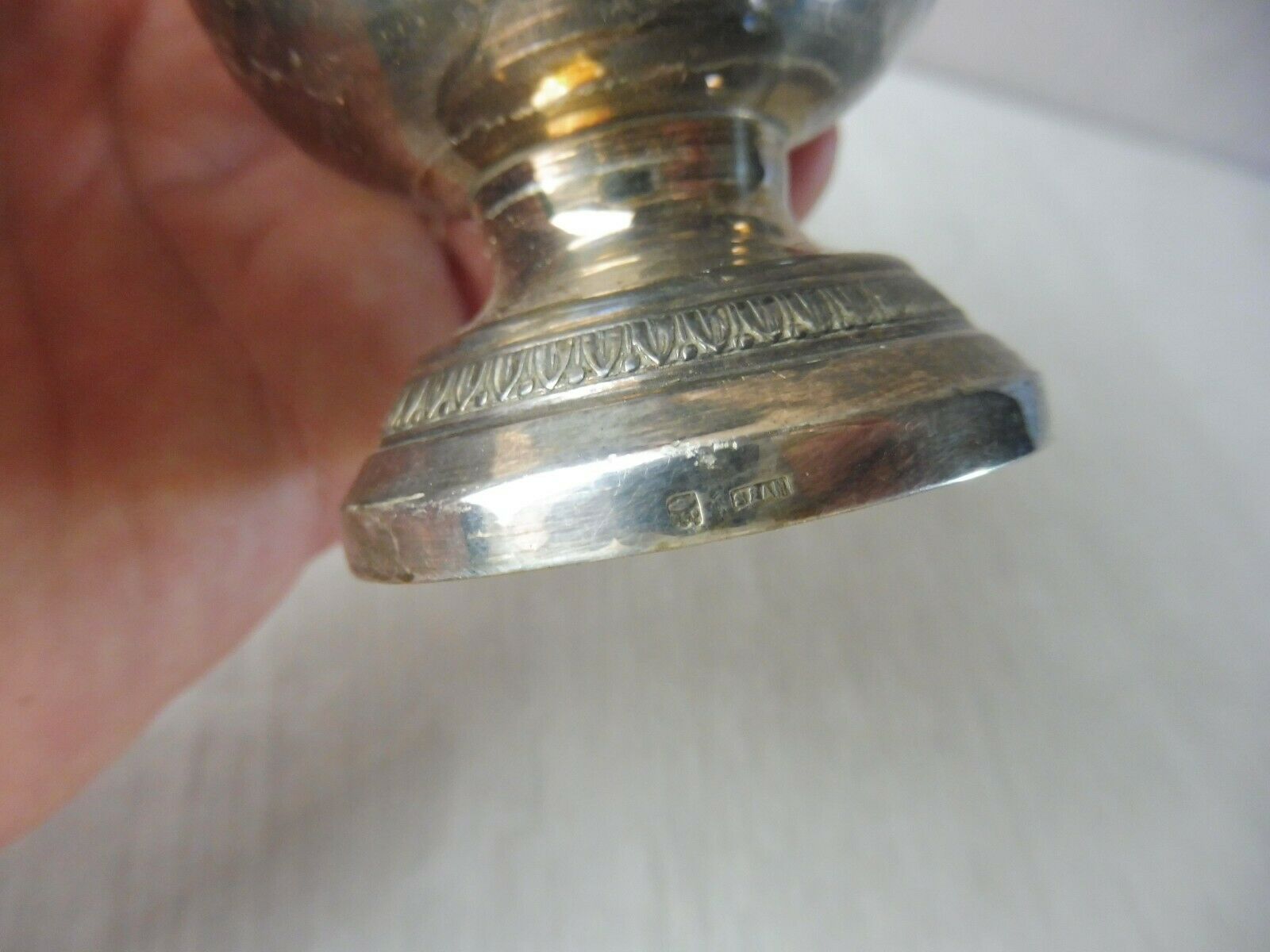 Old sprinkler, silver metal, SFAM hallmark