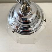 Art Deco glass and chrome pendant light