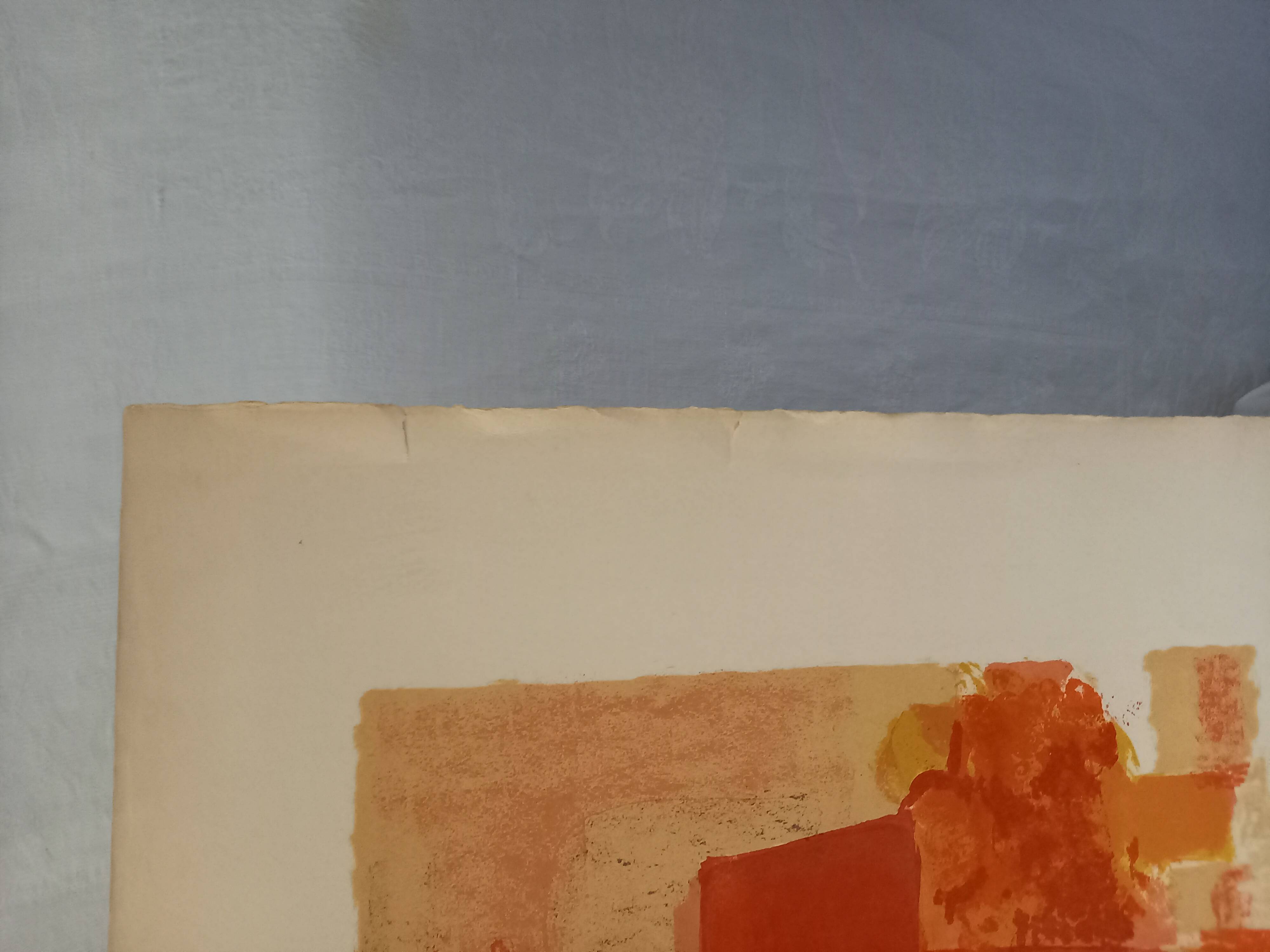 Lithographie de Bernard Cathelin, Marché mexicain, 1965