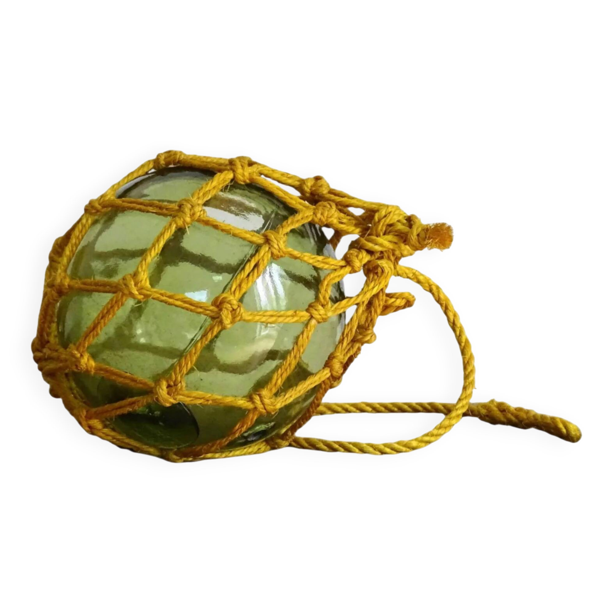 Bouée vintage en verre vert
