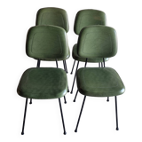 set of 4 vintage green chairs