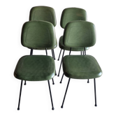 set 4 chaises vintages vertes