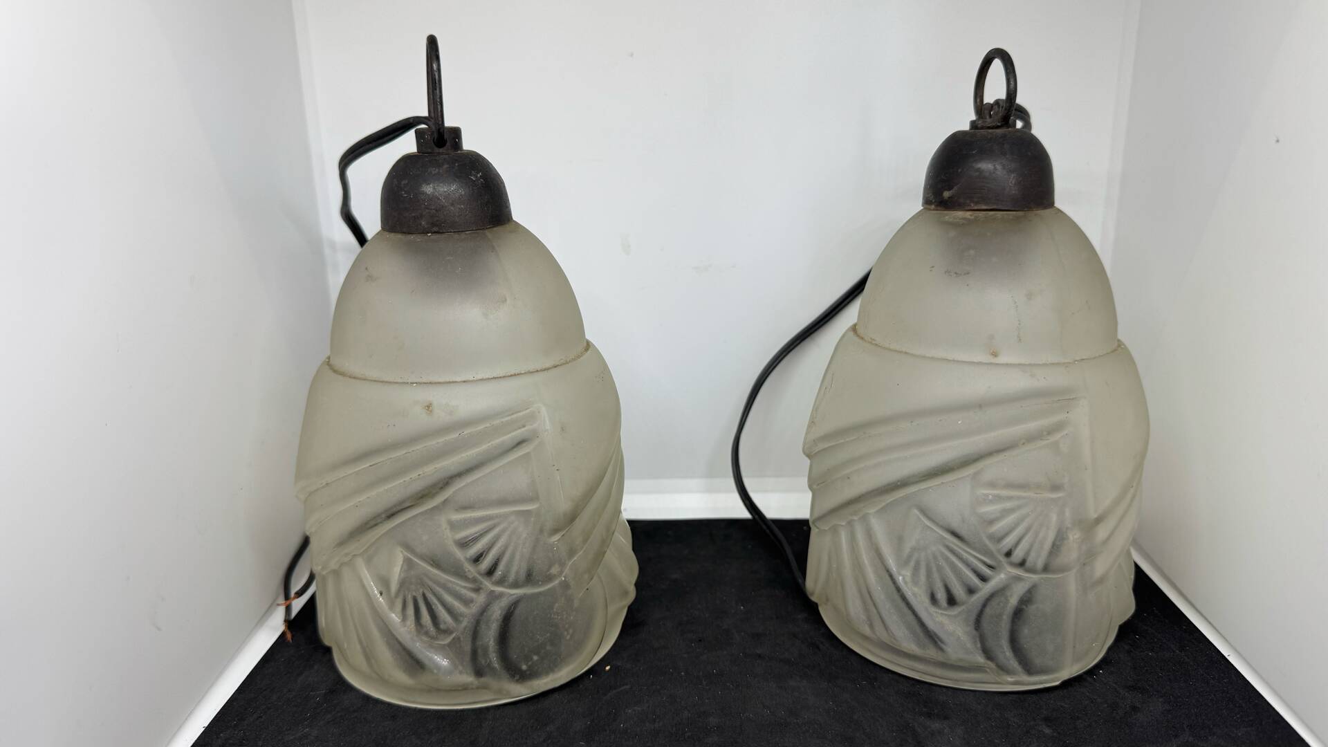 Art Deco moulded glass tulips