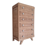 Weekly chest of drawers raw wood compass feet
