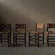 Handcrafted chairs in solid pine and woven straw – France, circa 1950