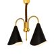 Mid-Century Modern pendant light, brass and metal, 1970s.