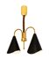 Mid-Century Modern pendant light, brass and metal, 1970s.