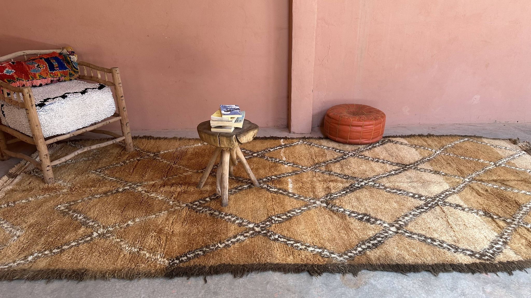 Marmoucha beige Berber rug - 424 x 170 cm