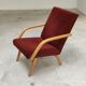 Paire de fauteuils Tchèques en velours marron-bordeaux 1970