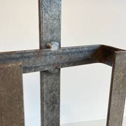 Porte-allumettes de cheminée vintage en fer forgé