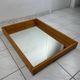 Miroir scandinave vintage en bois de pin